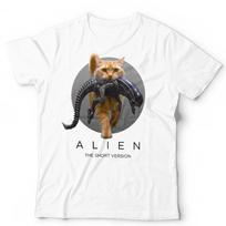 ZX Summer Alien Tshirt Unisex The Short Version Funny Sci Fi Horror Movie Cat Lover Mens Round Neck Short Sleeved Tshirt S