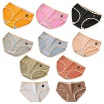 6PCS Breathable Underwear Women Cotton Crotch Large Size Briefs Lingerie Simple Panties  Large Size L-6Pcs Random