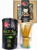 Zestaw Do Herbaty Matcha Japoński Bio 100 G Z Miotełką Chasen Bambusową Kot