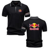 Red Bull Pavasario/Vasaros Nauji Vyriški Polo Marškinėliai su Apykakle ir Užtrauktuku Tencel Trumpomis Rankovėmis S