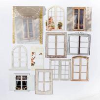 10 Sheets Vintage Hollow Door Window Sticker Diy Diary Decoration Plant Flower INS Sticker Album Scrapbooking Stationery