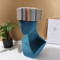 British Retro Striped Medicine Box Hat Beret Women's Flat Top Hat European And American Fisherman Hat Fashionable Photography