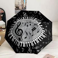 Music Notes Piano Keys Umbrella 64-Frame for Travel, camping, Casual Lightweight Portable Umbrella, Essential for every family Holidays Gift