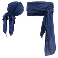 Solid Color Pirate Headband Waist Belt Head Wrap Cosplay Costume  Festival Dress-Up ruda
