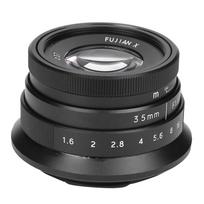 NEWYI 35 mm F1.6 Mark II optinio stiklo didelės diafragmos fiksuoto fokusavimo rankinio peizažų humanistinis fotoaparatas M4/3-mount juoda