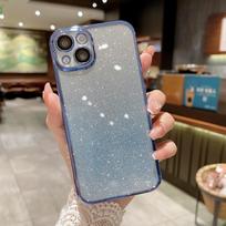 Gradient Glitter Is Suitable for IPhone16 Phone Cases, Apple 15proMax Full Cover PC Hard Shell 14 Anti-drop Protective Cases iPhone16 mėlyna