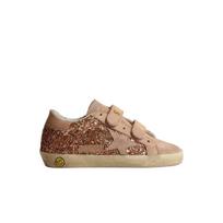 (kids) Golden Goose Old School Peach Pink Glitter Upper Old Rose Suede Old Rose Heel Tab Sneakers 34