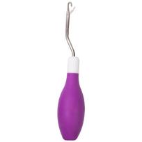Bent Locking Hook Crochet Needle, Knitting Tool for Rug Carpet Making and Art Craft, Crochet Hook with Locking Hook violetinė