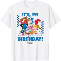 Sonic The Hedgehog Birthday It's My B-Day Group Shot T-Shirt S balta