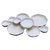 Cluster Serving Bowls - Nine- Plate Home Decor | Cluster Of 9 Serving Bowls,for Dining Room Parties Wedding Snacks Chips Fruit Candy Meals Appetizers One Size balta