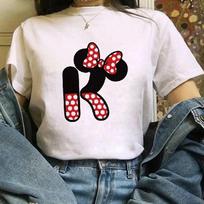 2025-26 Summer Tee Cartoon Mickey Mouse 100% cotton printed T-shirt Loose  O-Neck BreathableLeisureShort sleeves cute S
