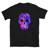 Skull Trippy Hippie Space Nebula T-Shirt 4XL