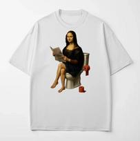 Funny Mona Lisa Toilet T-Shirt: Art Meme Parody Tee S