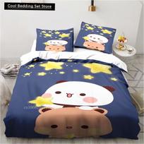 Cute Bubu and Dudu Cartoon Print All Season Twin Bedding Set 2/3 Piece Comforter Set Bed Duvet Cover Double King Comforter Cover 135x200cm