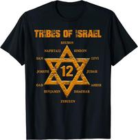 12 Twelve Tribes of Israel Hebrew Israelite Judah Jerusalem Unisex T-shirt S įvairiaspalvis