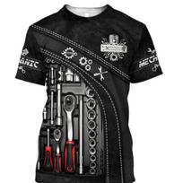 Male T Shirt Vintage T-shirt Summer Clothing Personalized Name Mechanic 3d Print Top 5xl Street Casual Sports Oversized Pullover 6XL