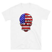 Skull American Trippy USA Flag T-Shirt S įvairiaspalvis