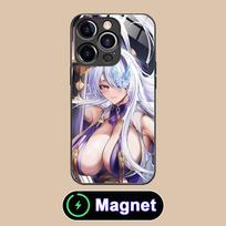 Azur Lane Unzen Glass MagSafe Mobile Phone Case for iPhone 17 16 15 14 13 12 11 Air Pro Max Plus Mini Colorful Cover iPhone17