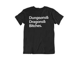 Dungeons & Dragons Bitches T-Shirt roleplaying gamer S įvairiaspalvis