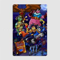 DORA Tin Sign Sly Coopers And The Thievius Raccoonus Metal Sign Club Cinema Design Poster Tin Sign Posters 20x30cm（7.8x11.8inch）