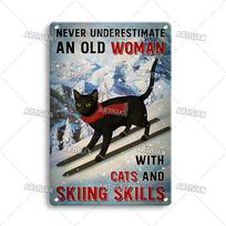 Mfoever  Artisian Skiing Snowboarding Metal Poster Sledding Tin Plaque Sport Decorative Plate Wall Decor Garage Bar Pub Club Hotel Cafe (as the picture,7.8x11.8inch)