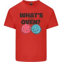What's in the Oven Gender Reveal New Baby Pregnancy Mens Cotton T-Shirt Tee Top S įvairiaspalvis