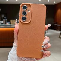 Leather Texture Silicone Case For Samsung Galaxy S23 S22 S24 S25 Ultra Edge S21 FE A34 A52 A54 5G A15 A35 A55 A16 A36 A56 Cover For Samsung S25 ruda