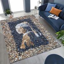 New  3D Pebble  Style Area Rug—Featuring a Three-Dimensional Visual Effect—Suitable for Living Rooms, Bedrooms, and Sofa Areas; 60x90cm