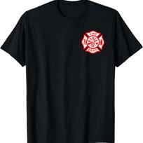 Fire Department Logo Uniform Fireman Symbol Firefighter Gear T-Shirt S įvairiaspalvis