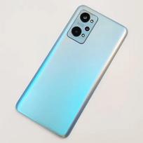 For Realme GT NEO 2 RMX3370 Neo2 Glass Back Battery Cover Rear Door Housing Repair Replace Parts With Camera Lens mėlyna