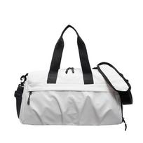 Dry Wet Separati Large Capacity Gym Duffel Bag for Women, Portable Travel Fitness Handbag & Crossbody Luggage Bag smėlis