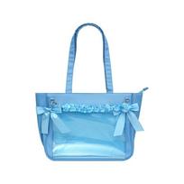 Large Capacity Bow Ita Shoulder Bag Sweet Clear Transparent Pocket Itabag Japanese Style Badge Display Shoulder Bag Woman mėlyna