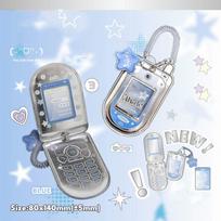 Y2K Mobile Phone Photocard Frame Mini Phone Access Card Protective Case  Friends mėlyna
