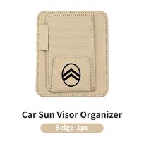 Car Card Glasses Storage Holder Sun Visor Organizer Multi-Pocket Bag For Citroen C4 C3 C5 C1 C2 C-Elysee Berlingo Picasso Jumpy