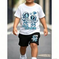 Number 67 Astronaut Printed 15 Colors Men's T-shirt and Shorts 2 Piece Set Summer Home Outdoor Casual Outfit Men's and Women's Sports Set XXS