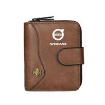 Vintage Tower Buckle Wallet Wallet Bank Card Coin Purse For Volvo XC90 S60 V40 XC60 S80 S40 V70 V50 S90 T6 V60 V90 XC40 XC70 C30 šviesios kavos spalvos