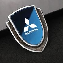 Metal Car Door Trunk Fender Decoration Shield Protective Sticker for Mitsubishi Outlander ASX Pajero Sport L200 mėlyna