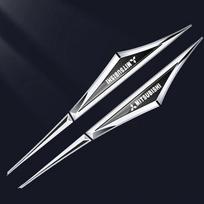 2PCS Alloy Car Fender Strips Side Badge Sticker for Mitsubishi Ralliart ASX Lancer Cordia Pajero Outlander Galant Mirage Colt