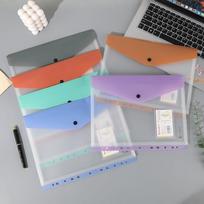 6 pcs Simple Design PP Binder Folders A4 11 Holes Punched Pockets Loose Leaf Clear Binder Pocket School
