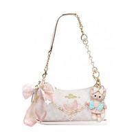COACH shoulder bag [Customized bag] Teri 25 brand micro-label detachable strap bow silk scarf extension chain printed artificial Huajianci Basic Model balta