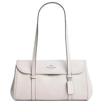 COACH Bridget 34 Silver Hardware Push Lock Refined Pebbled Leather Shoulder Bag Large Women's White sidabras
