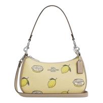 COACH Teri 25 Lemon Print Design Faux Leather Crossbody Shoulder Bag Medium Women's Garden Swamp Color Mixed Colors ruda