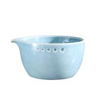 Ergonomic Wide Mouth Ceramic Herb Grinder Bowl For Garlic Crushing with Round Hole Size Kitchen Accessory A mėlyna