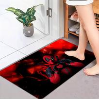 1pc MARVEL Deadpool Rug Suitable for Doors, Living Room, Bedroom, Kitchen, Hallway & Bathroom - Thick Flannel Carpet with Icon 40cm x 60cm