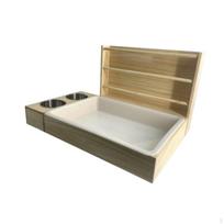 Wooden Rabbit Hay Feeder Holder Rack Playground Guinea Pig Foraging Toy Toilet for