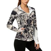 Women's Lightweight Zip-Up Hoodie with Hood and Pockets Long Sleeve Sun Protection Jacket Tie-Dye Print Casual Outerwear S