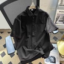 Men's White Cotton Blend Short Sleeve Casual Button Down Shirt M juoda