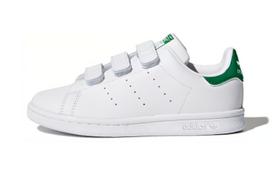 adidas Stan Smith CF Velcro White Green (PS) 30.5