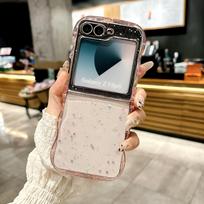Cute Arc Wave Star Bling Glitter Laser Sequins Case For Samsung Z Flip 6  4 3 Shockproof Soft Silicone Clear Back Cover Galaxy Z Flip6