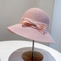 Summer Breathable Sombreros Sun Hats for Women Foldable Beach Hat Fisherman's Basin Caps Black Straw Hat Panama Cap M 56-58cm rožinė
